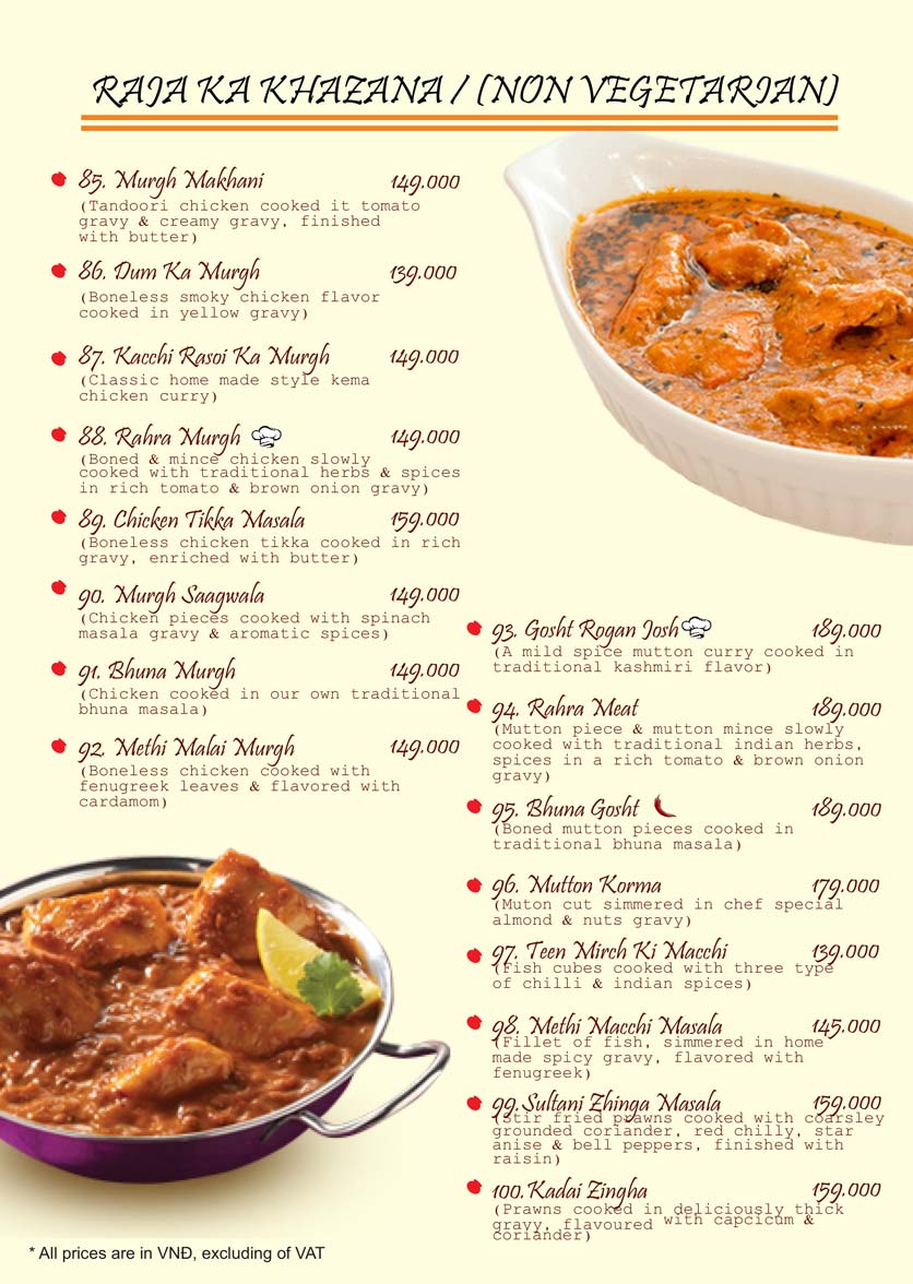 Menu Dahi Handi Indian Restaurant - Phú Mỹ Hưng 7