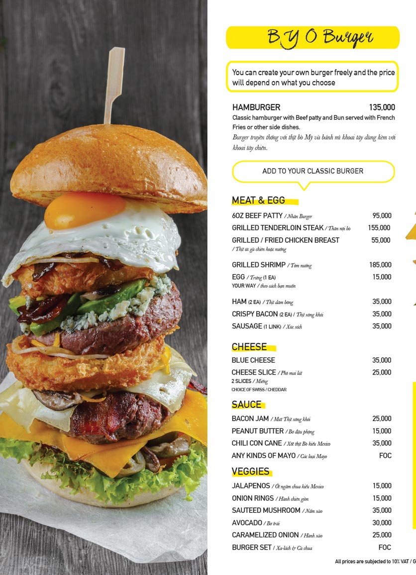 Menu The Diner V - Nguyễn Đình Chiểu 10 