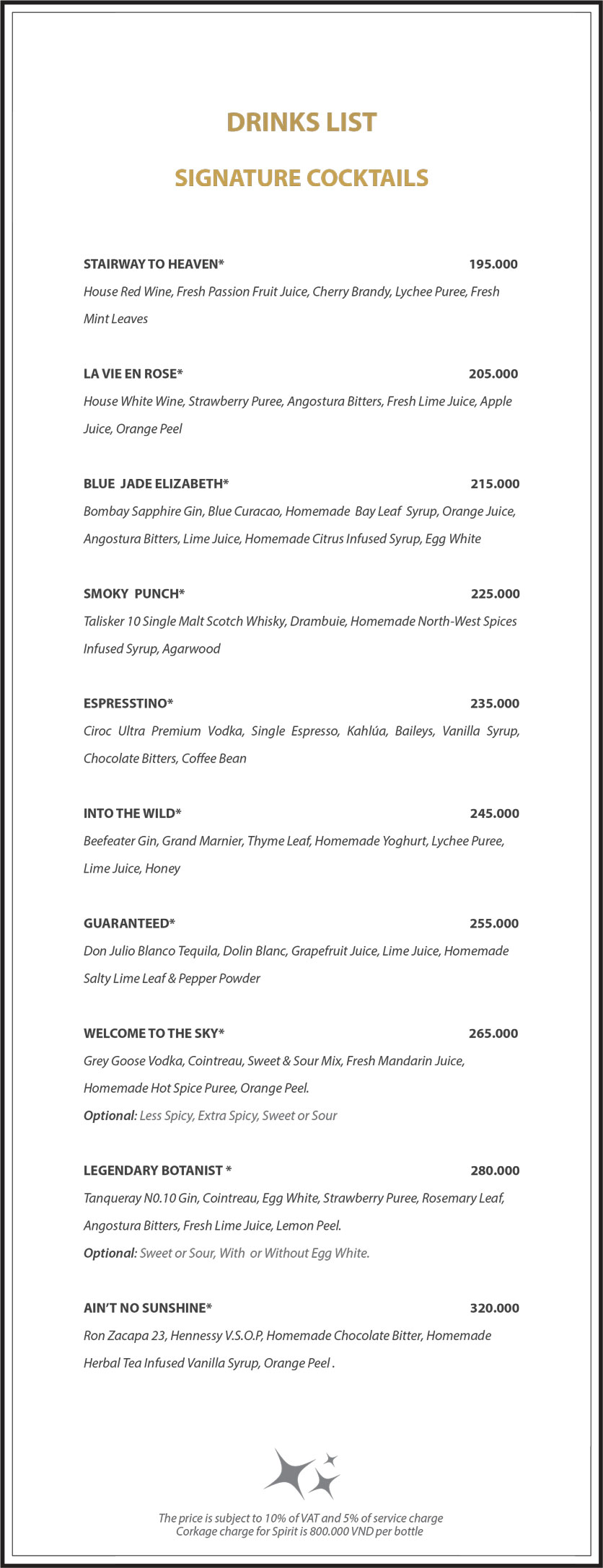Menu Twilight Sky Bar - Cầu Gỗ 1