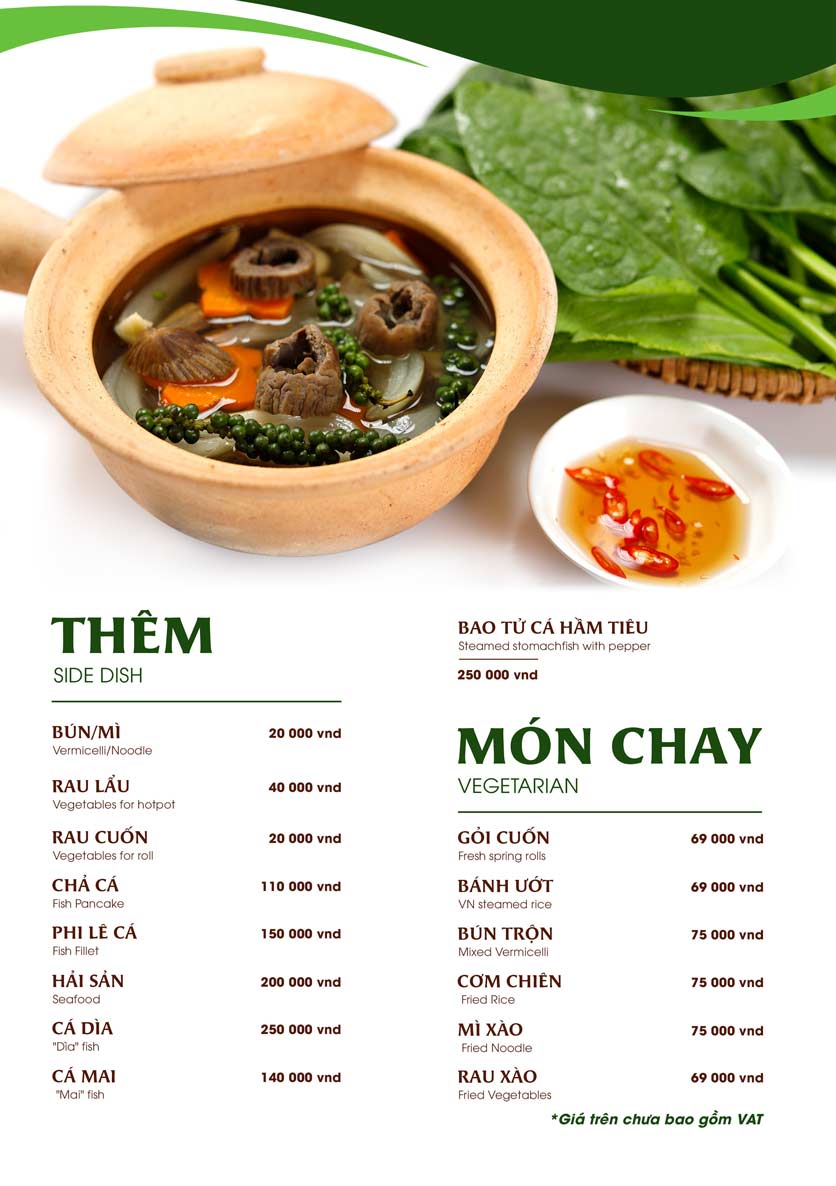 Menu Gánh - Đặc sản Nha Trang - Hai Bà Trưng 42 