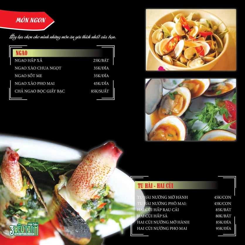 Menu Hải Sản 3 Yêu Tinh – Lò Đúc 4