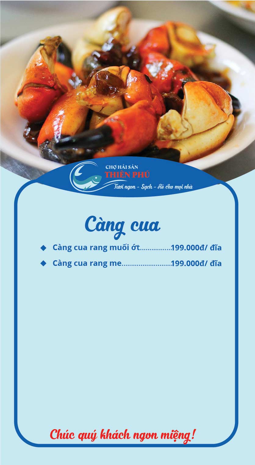 Menu Chợ Hải Sản Thiên Phú - Nguyễn Chánh 7
