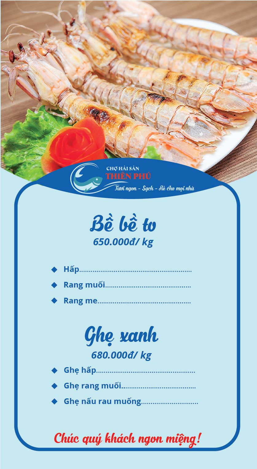 Menu Chợ Hải Sản Thiên Phú - Nguyễn Chánh 8