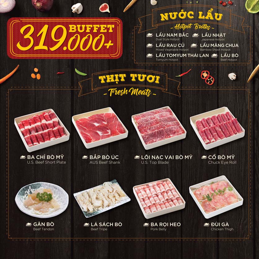 Menu Hoàng Yến Hotpot - Cao Thắng Mall 13 