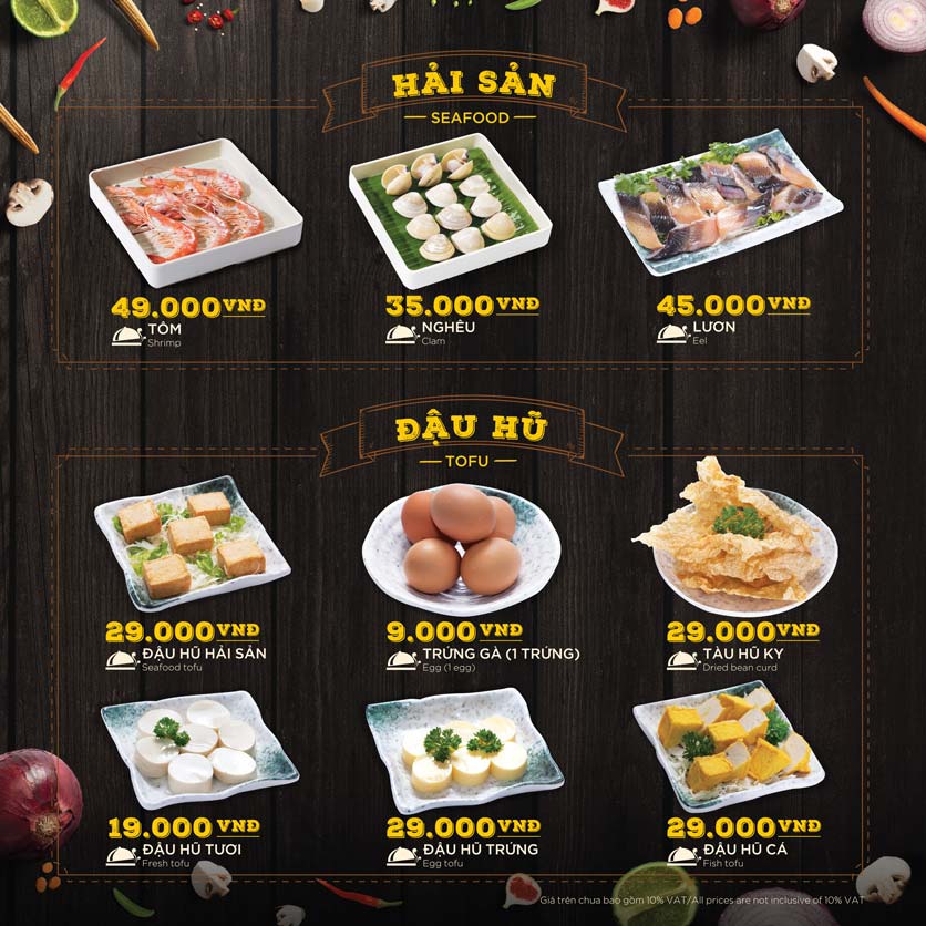 Menu Hoàng Yến Hotpot - Cao Thắng Mall 38 