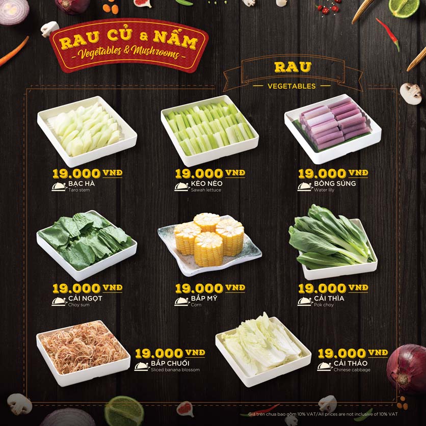 Menu Hoàng Yến Hotpot - Cao Thắng Mall 39 