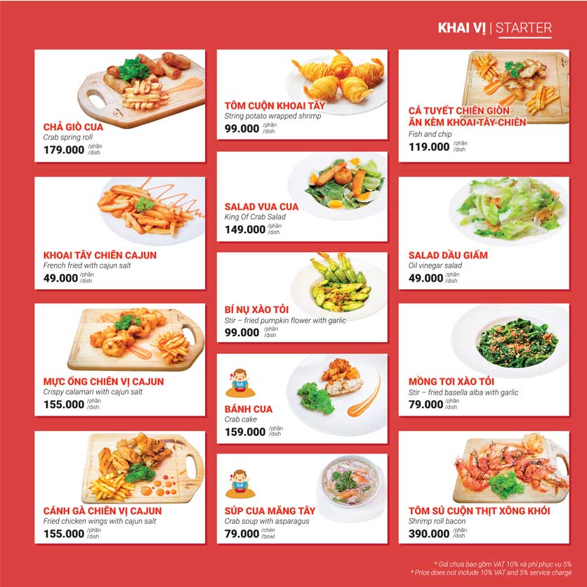 Menu King Of Crab – Vũ Huy Tấn 2