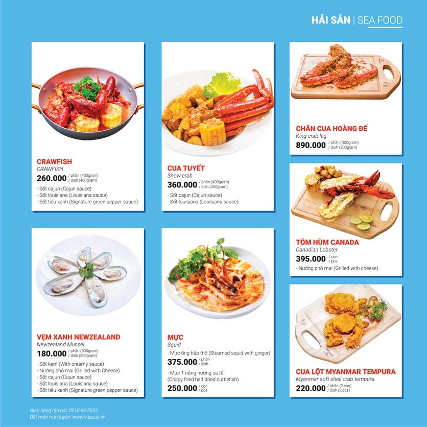 Menu King Of Crab – Vũ Huy Tấn 8