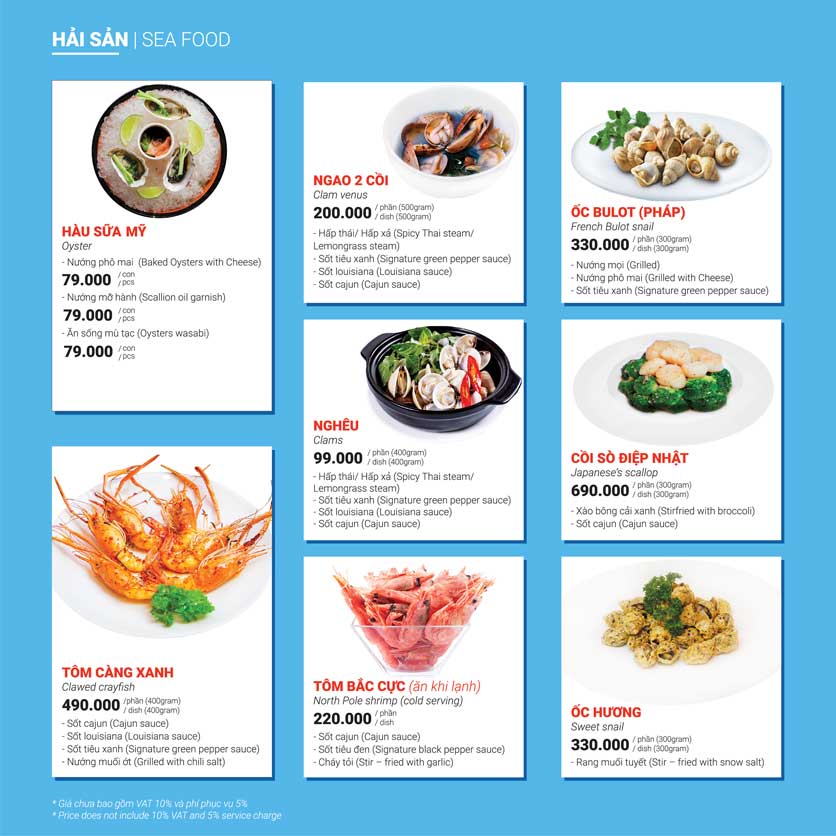 Menu King Of Crab – Vũ Huy Tấn 9