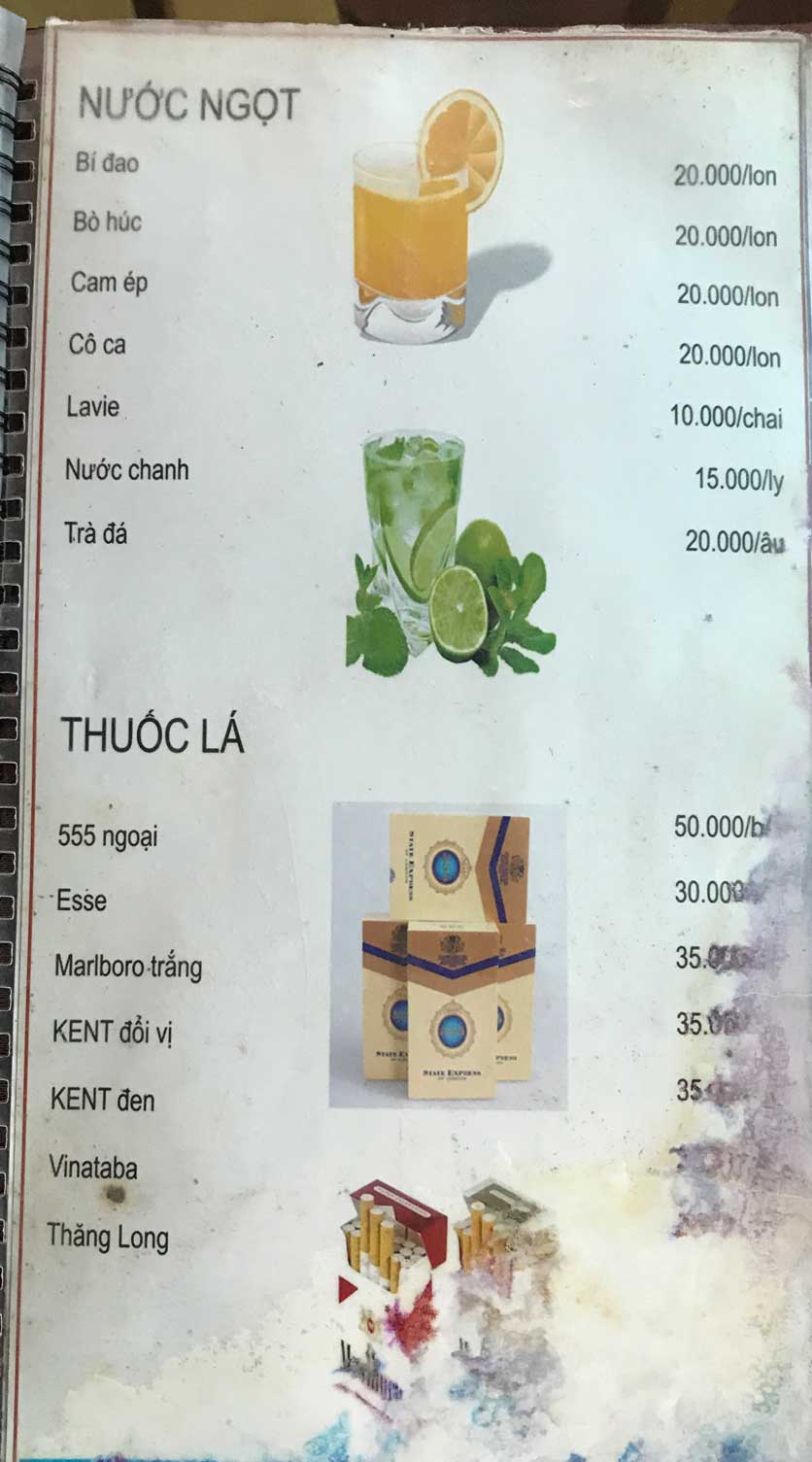 Menu La Cà Quán - Xuân La 6