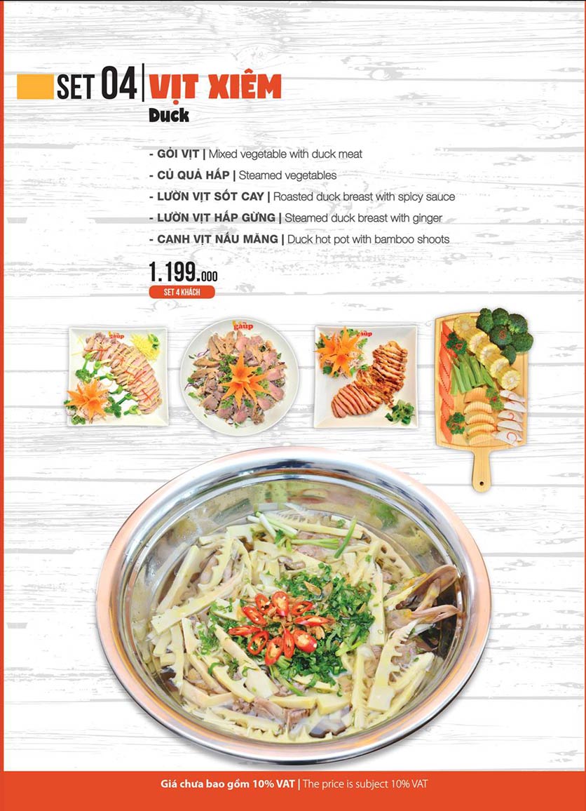 Menu Lẩu gà úp - Tú Xương 4 