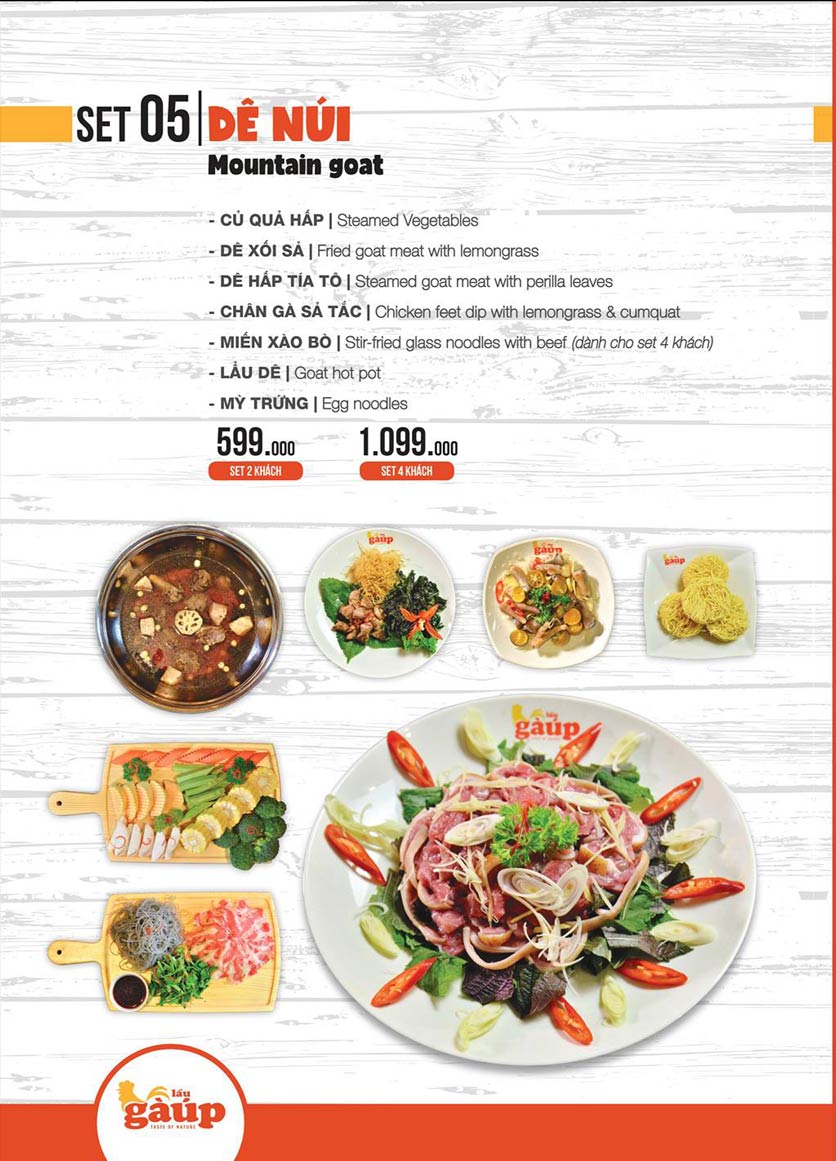 Menu Lẩu gà úp - Tú Xương 5 