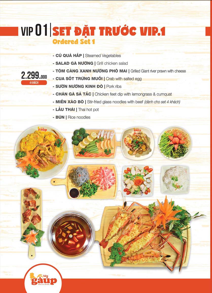 Menu Lẩu gà úp - Tú Xương 9 