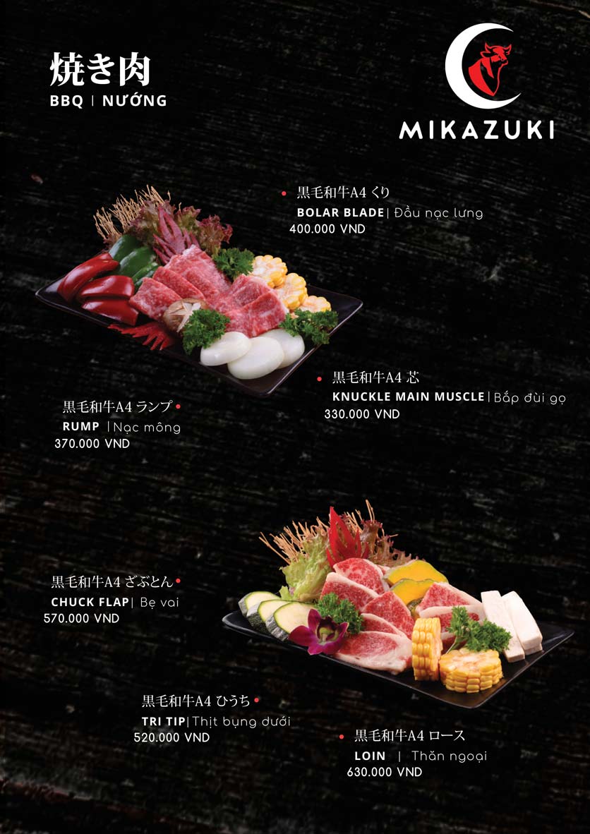 Menu Mikazuki – Phù Tang Nguyệt Quán – Tôn Đức Thắng 2 