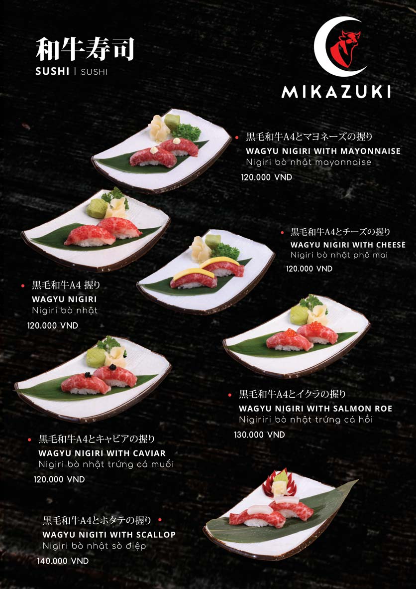 Menu Mikazuki – Phù Tang Nguyệt Quán – Tôn Đức Thắng 4 