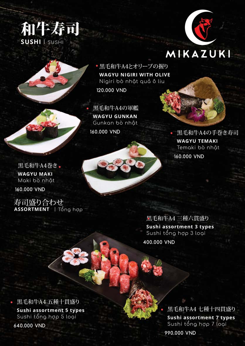 Menu Mikazuki – Phù Tang Nguyệt Quán – Tôn Đức Thắng 5 