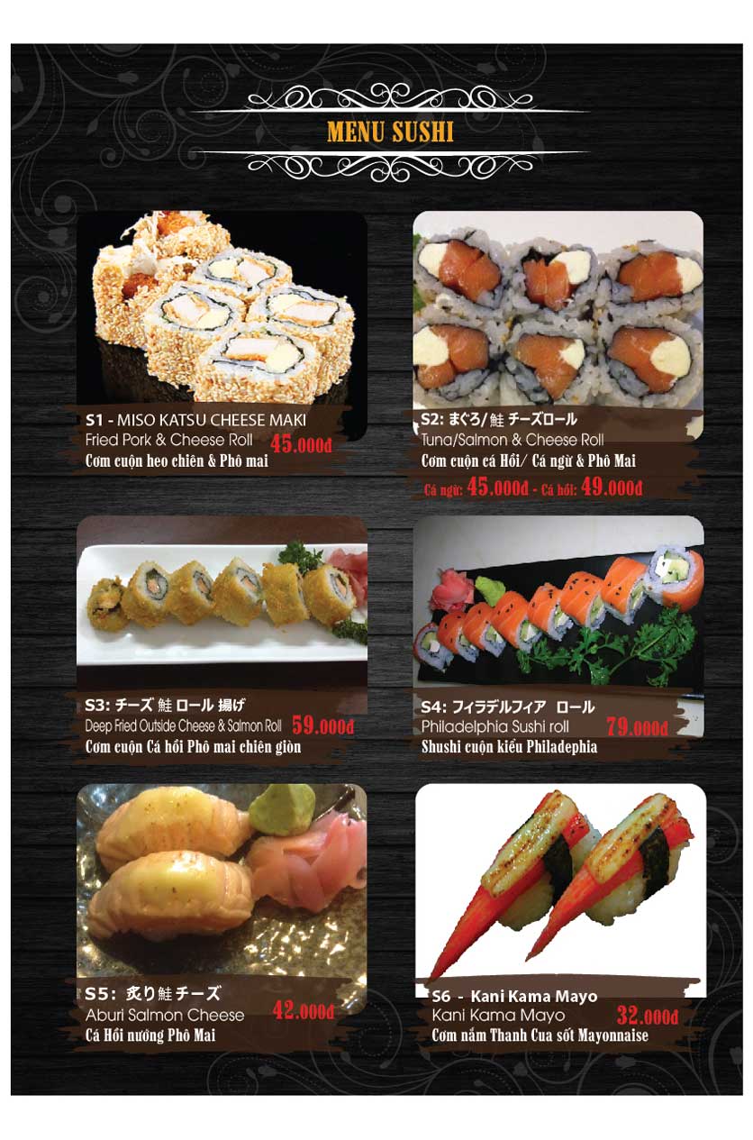Menu Miya Sushi & BBQ - Nguyễn Trãi 1 