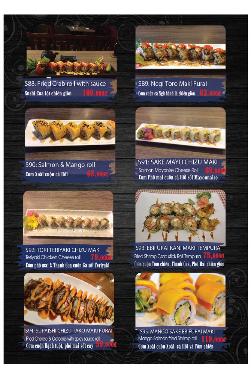 Menu Miya Sushi & BBQ - Nguyễn Trãi 10 
