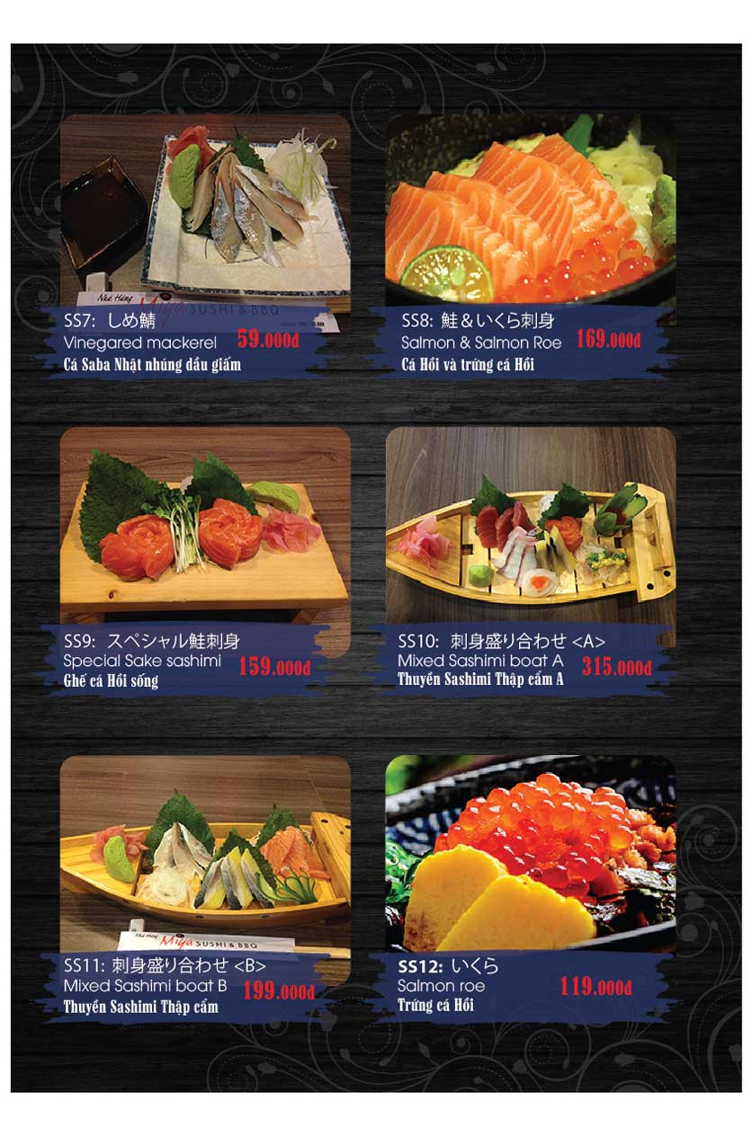 Menu Miya Sushi & BBQ - Nguyễn Trãi 15 