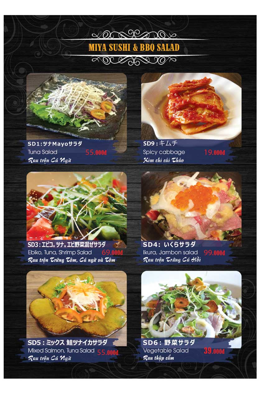 Menu Miya Sushi & BBQ - Nguyễn Trãi 18 
