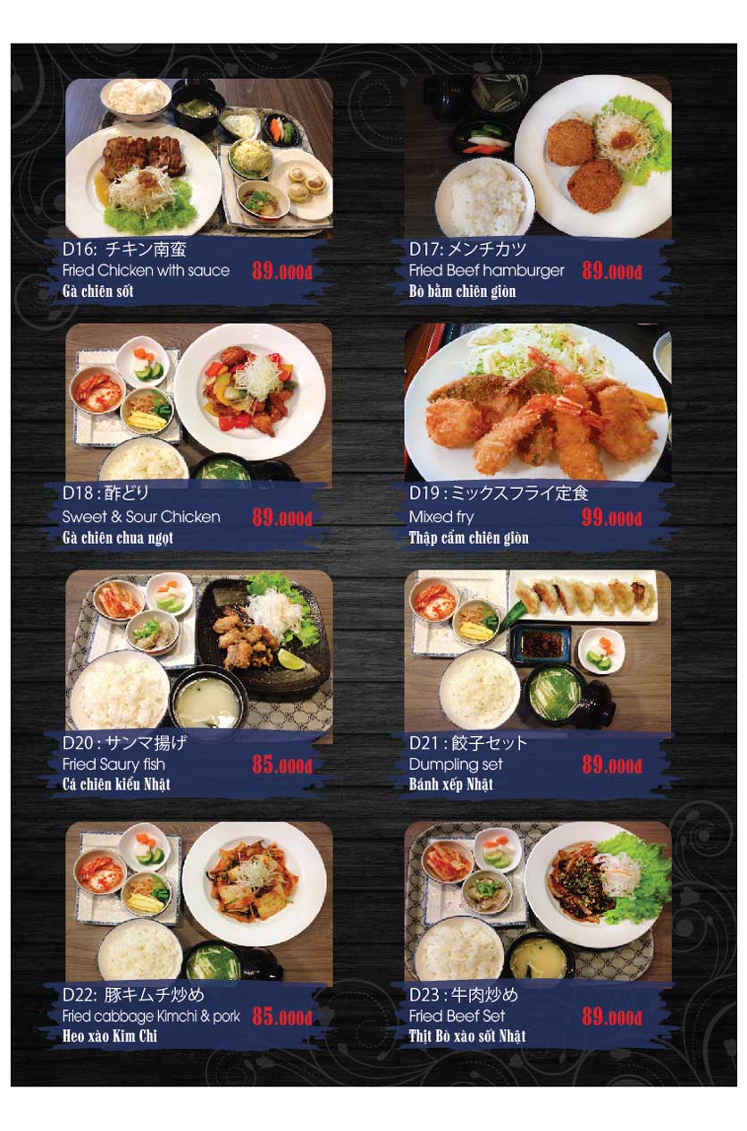 Menu Miya Sushi & BBQ - Nguyễn Trãi 19 