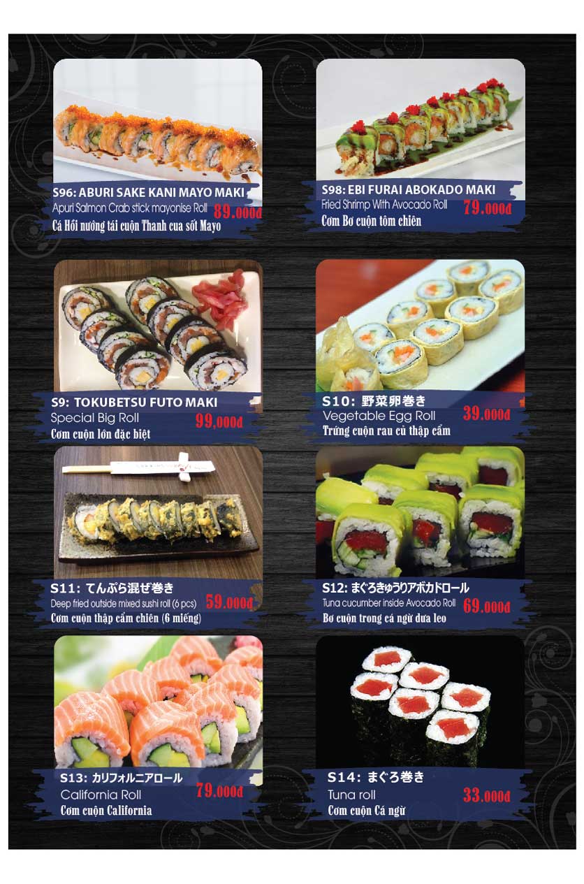 Menu Miya Sushi & BBQ - Nguyễn Trãi 2 