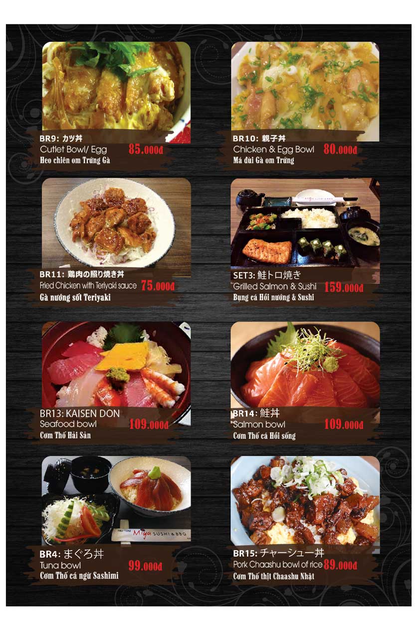 Menu Miya Sushi & BBQ - Nguyễn Trãi 24 