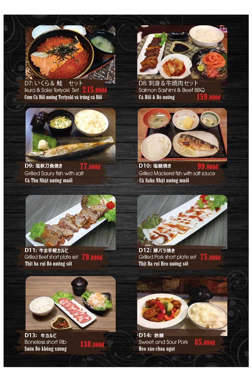 Menu Miya Sushi & BBQ - Nguyễn Trãi 27 