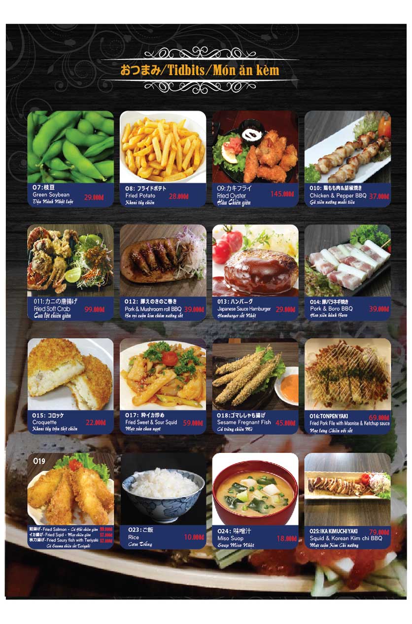Menu Miya Sushi & BBQ - Nguyễn Trãi 30 