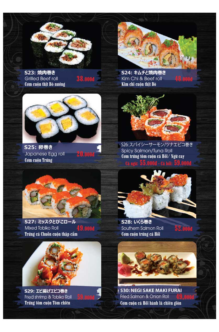 Menu Miya Sushi & BBQ - Nguyễn Trãi 4 