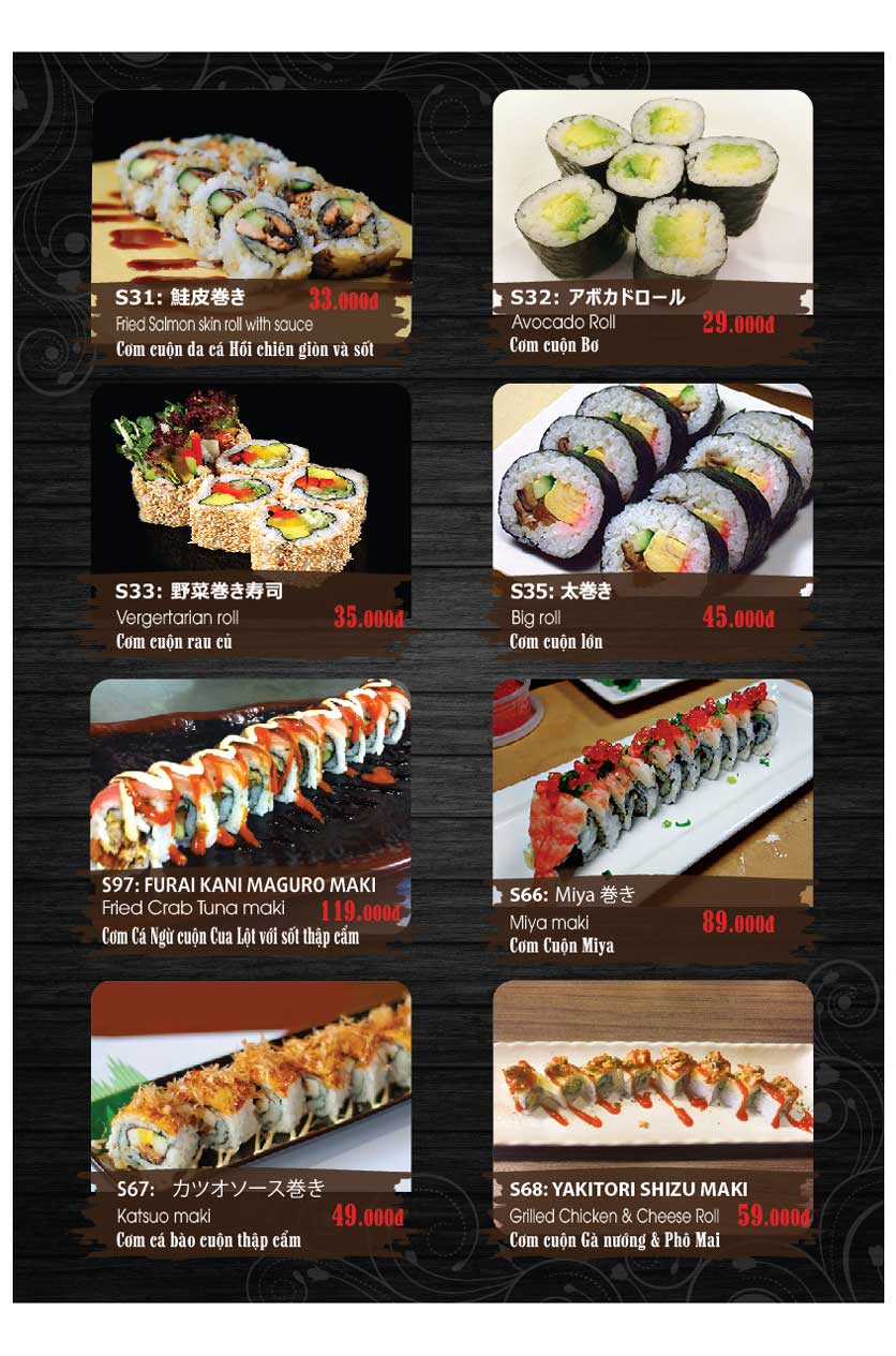 Menu Miya Sushi & BBQ - Nguyễn Trãi 5 