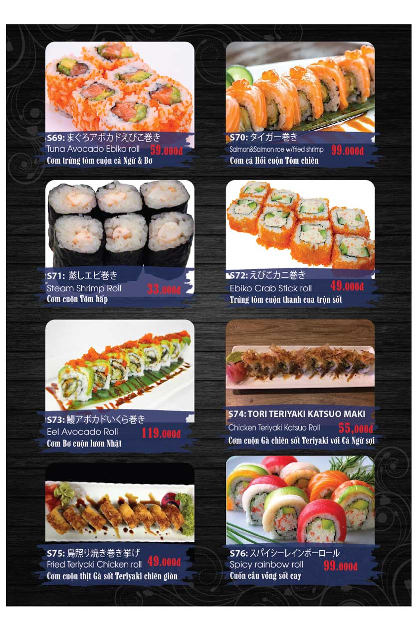 Menu Miya Sushi & BBQ - Nguyễn Trãi 6 