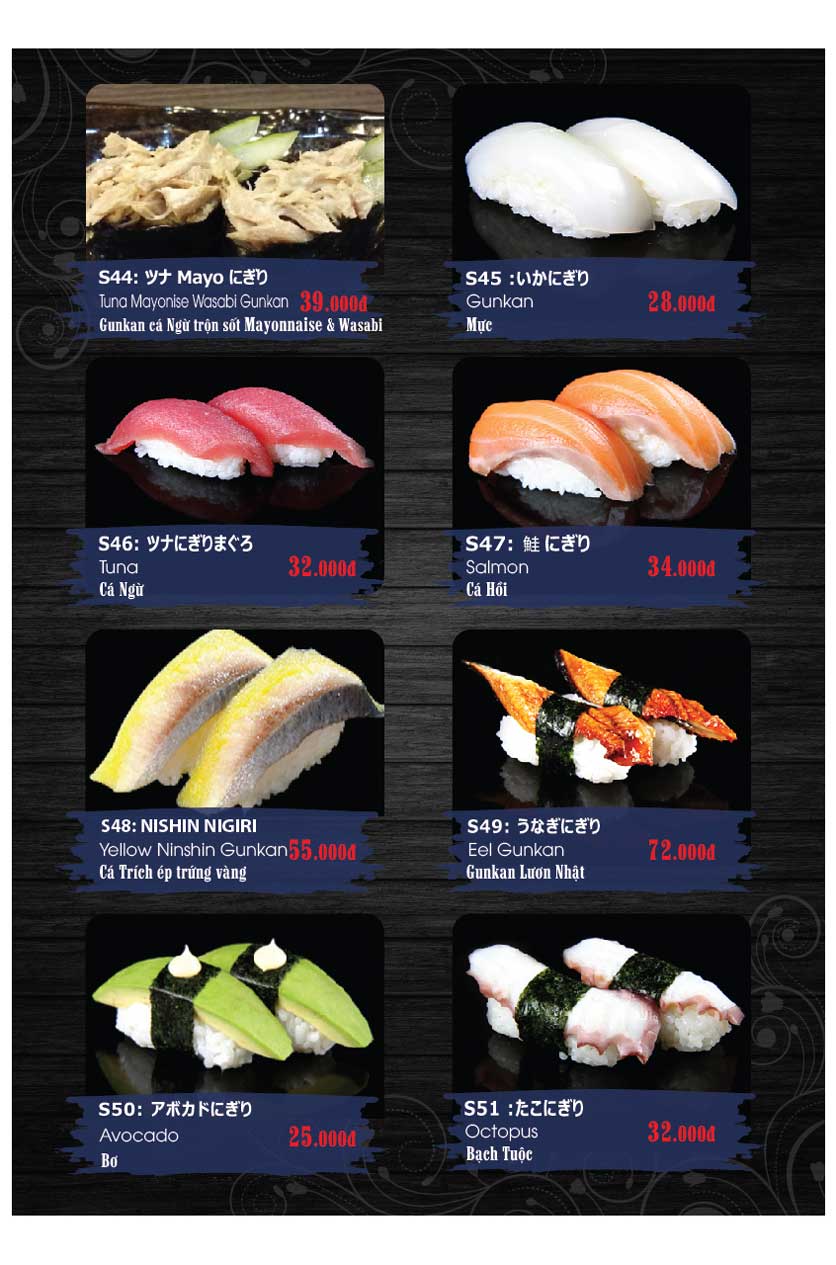 Menu Miya Sushi & BBQ - Nguyễn Trãi 8 