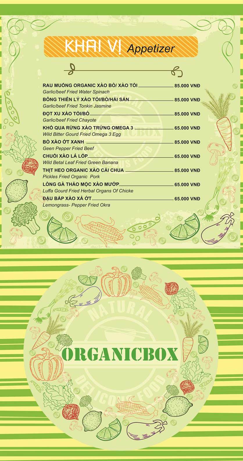 Menu Organic Box - Huỳnh Thúc Kháng 2