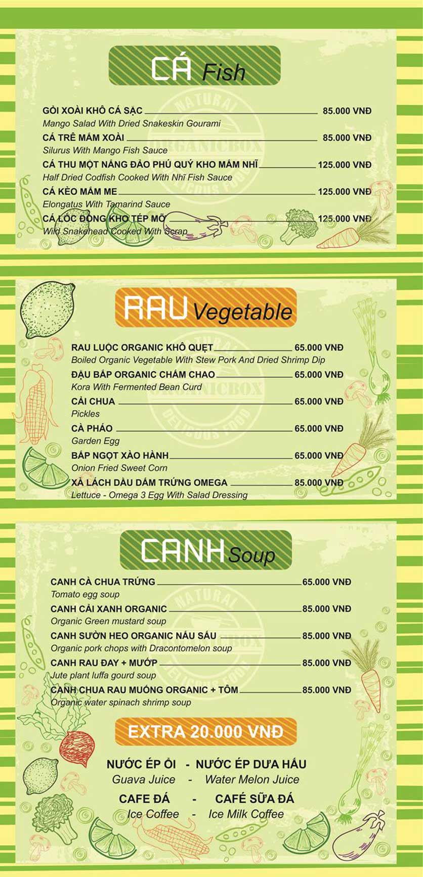 Menu Organic Box - Huỳnh Thúc Kháng 4