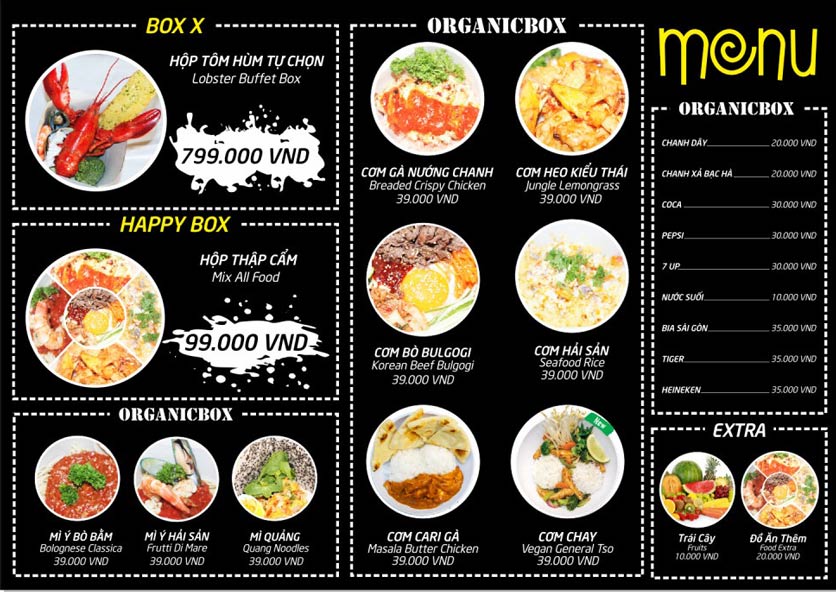 Menu Organic Box - Huỳnh Thúc Kháng 1