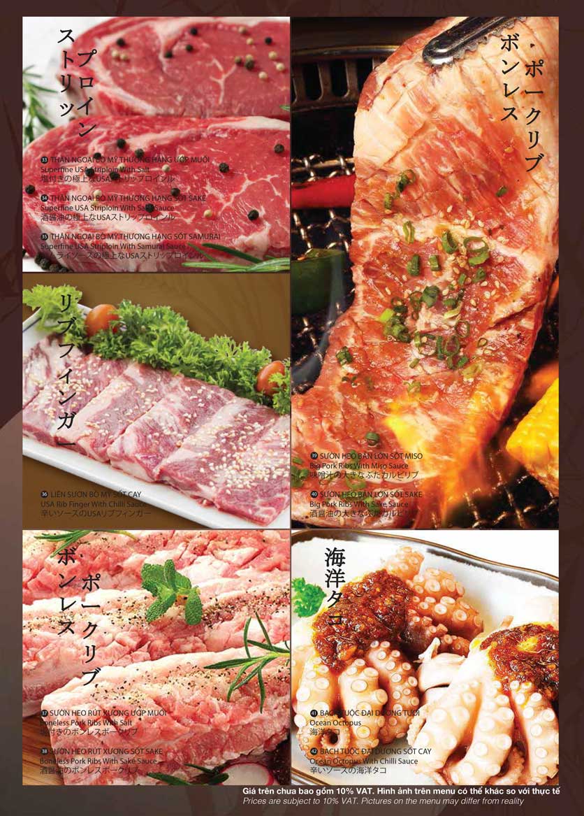 Menu Samurai BBQ - Âu Cơ 9