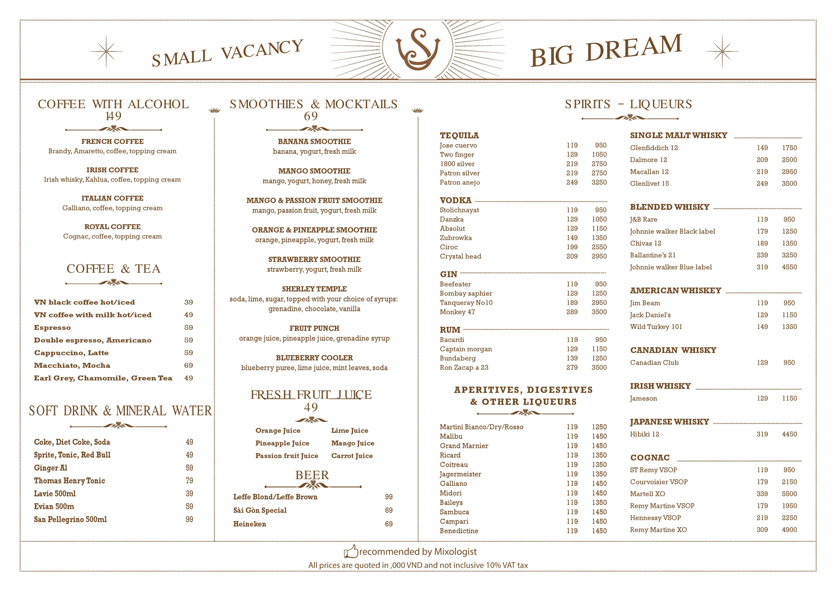 Menu Small Vacancy - 178/4b Pasteur 3