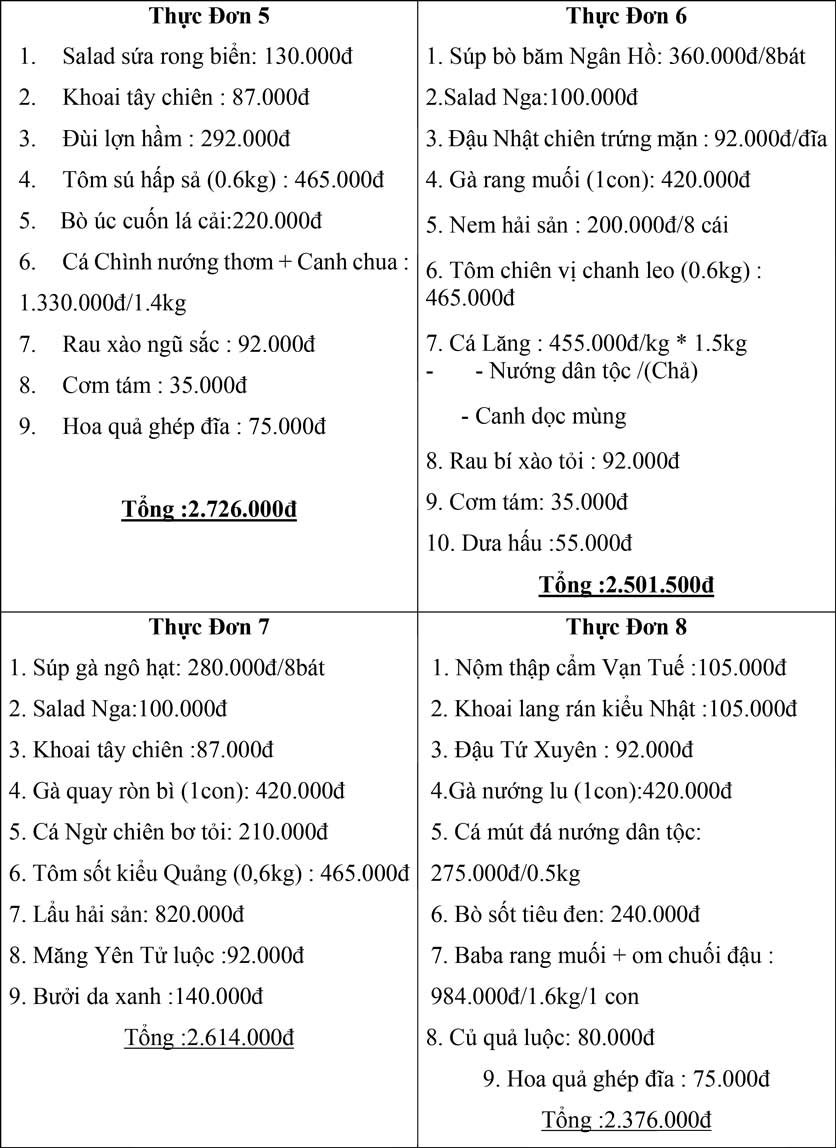 Menu Vạn Tuế - Thái Thịnh  10 