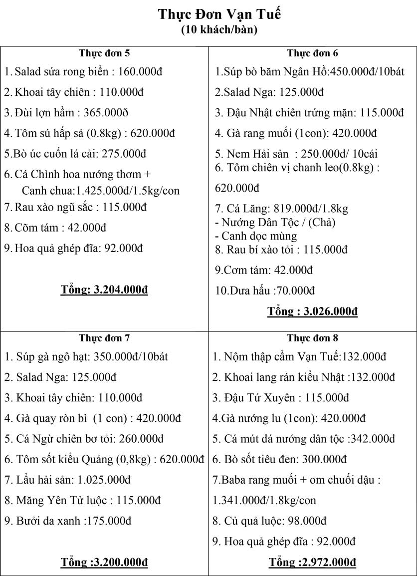 Menu Vạn Tuế - Thái Thịnh  14 
