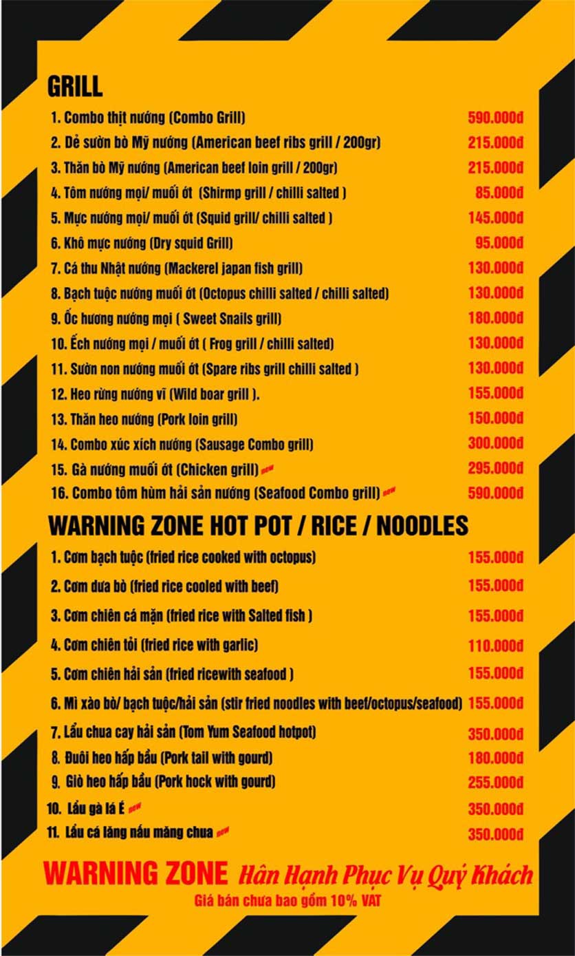 Warning Zone Hai Bà Trưng Đẳng cấp ẩm thực Việt!