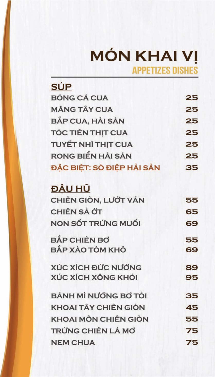 Menu Ẩm thực Thảo Điền - Quốc Hưng 3