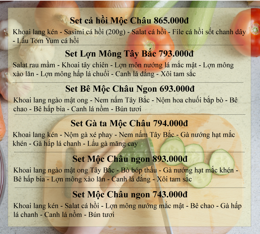 Menu Mộc Châu Ngon – Trung Yên 3 1