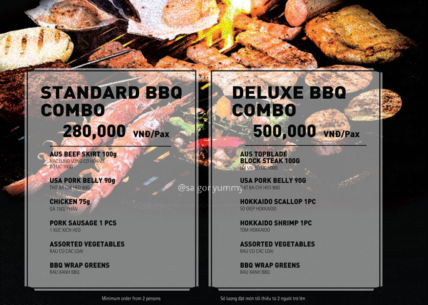 Menu The Rooftop BBQ – Lê Duẩn 2