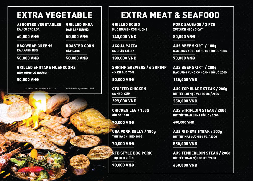 Menu The Rooftop BBQ – Lê Duẩn 4