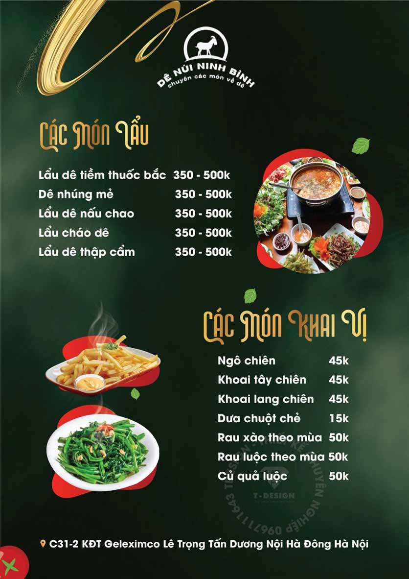 Menu Dê Núi Ninh Bình - Lê Trọng Tấn 2