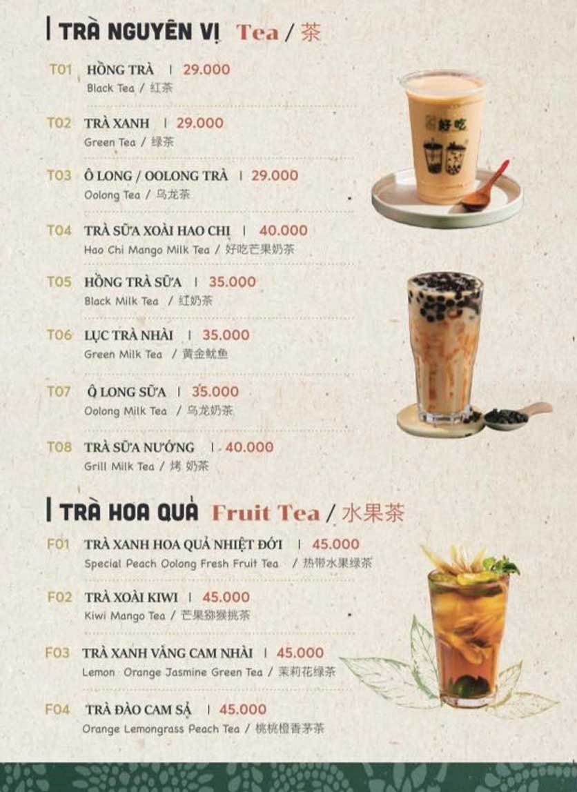 Menu HaoChi Dimsum - Nguyễn Thị Thập 12 