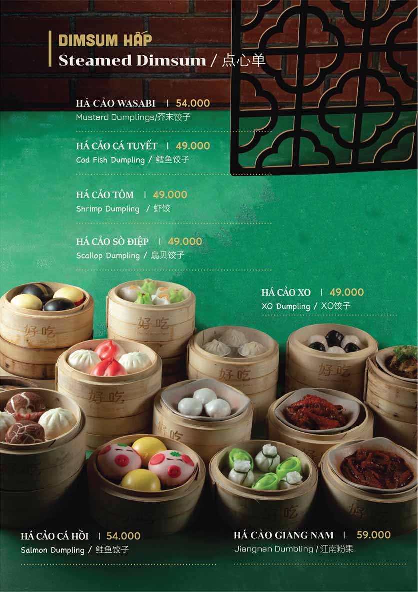 Menu HaoChi Dimsum - Vinh Center 2