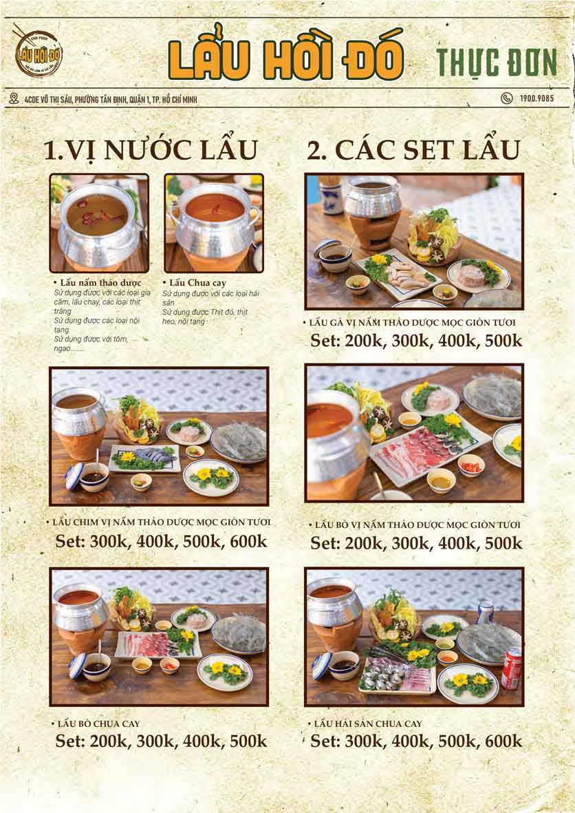 Menu Lẩu Hồi Đó - Võ Thị Sáu 1