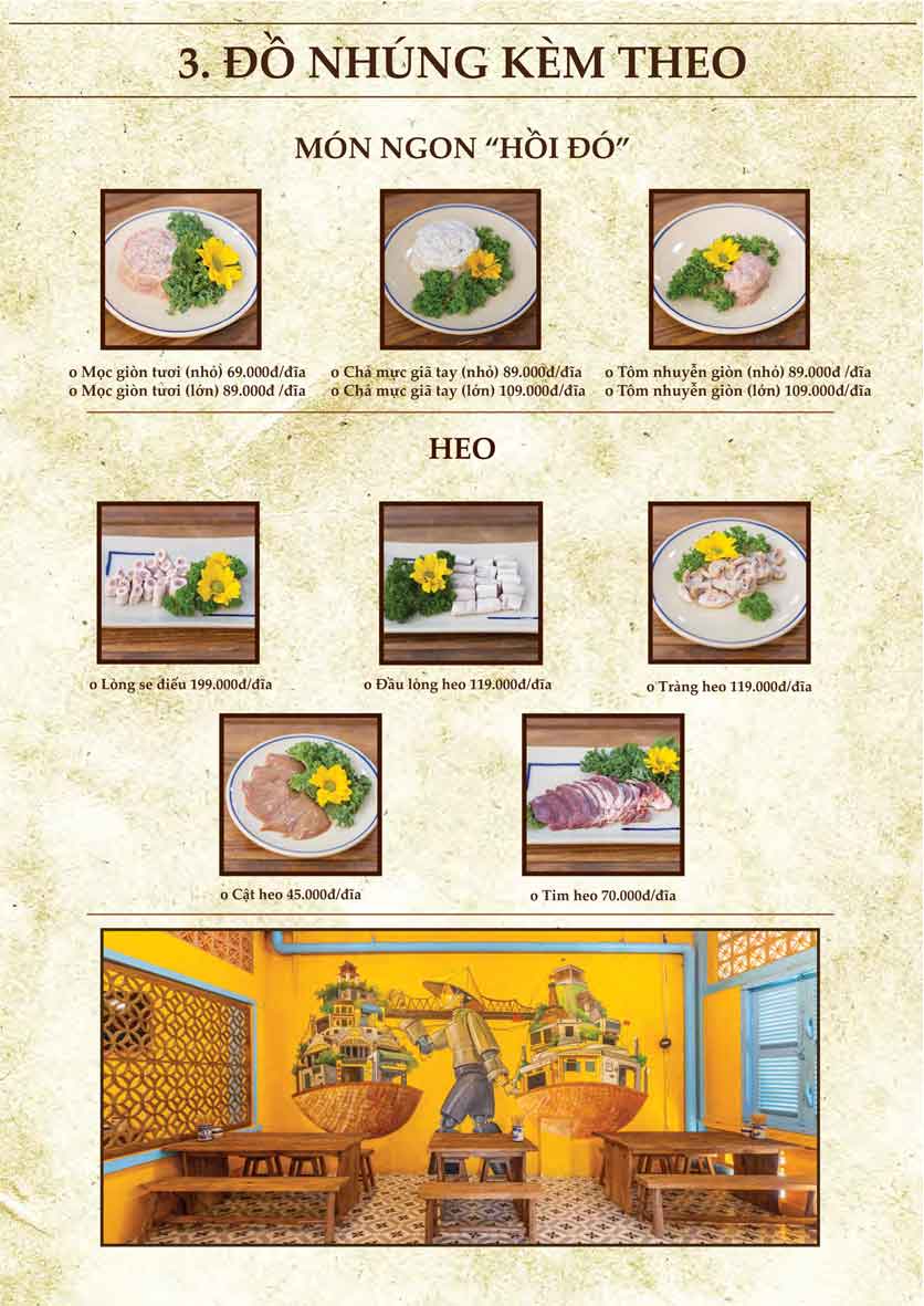 Menu Lẩu Hồi Đó - Võ Thị Sáu 2